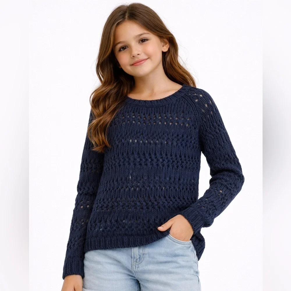 Abercrombie & Fitch Blue Crew Neck Sweater Classic Knit